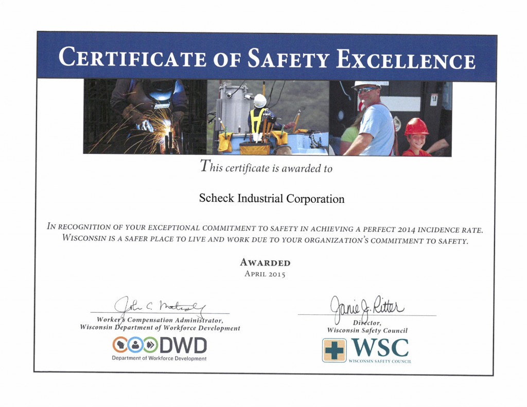 Wisconsin Safety Award SIC